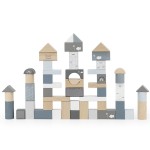 Klocki drewniane 50 szt. - Niebieski